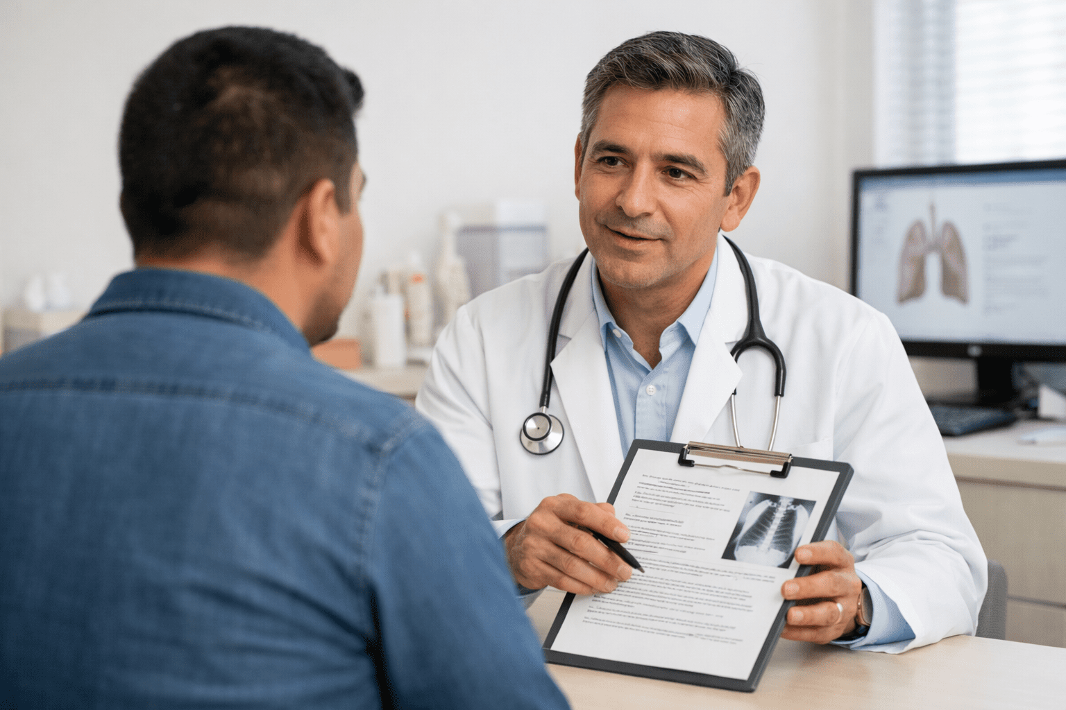 Reunión del solicitante de acción médica diferida con un profesional médico.