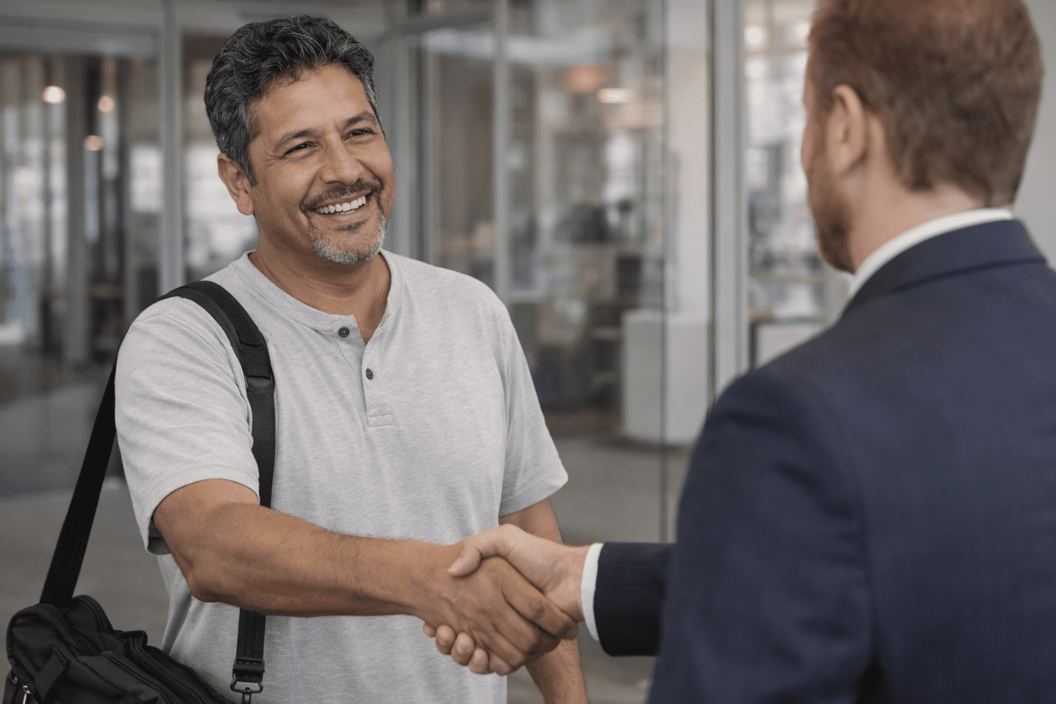 Reunión entre un abogado y un cliente sobre la solicitud de la tarjeta de residencia.