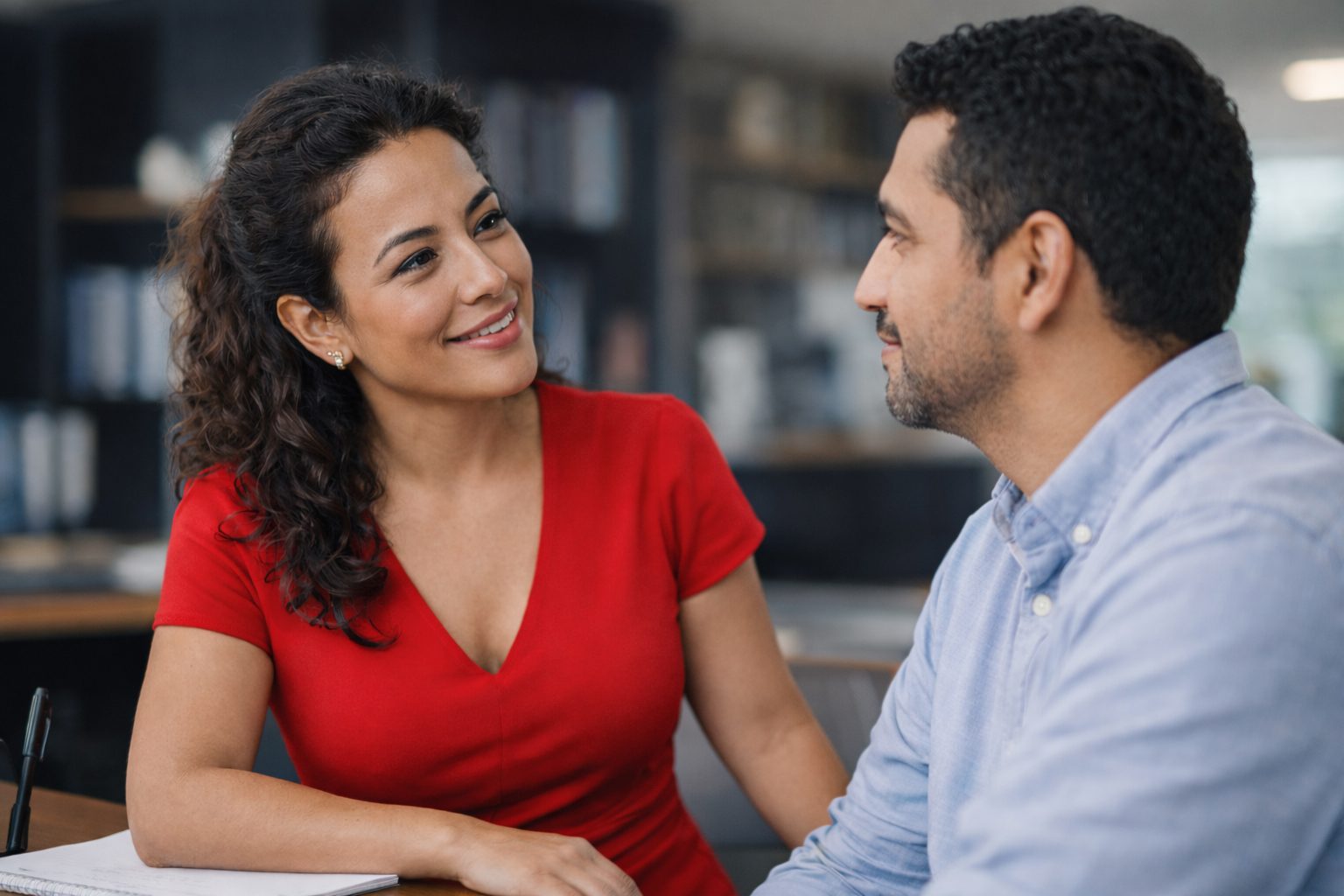 Reunión entre un abogado y su cliente sobre una reclamación por accidente de tráfico.