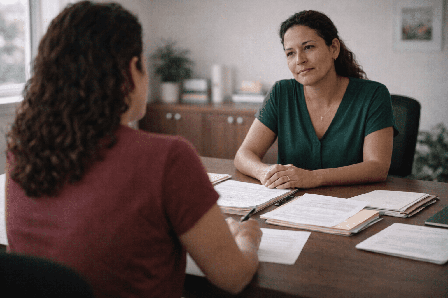 Attorney explaining immigration process to hopeful client